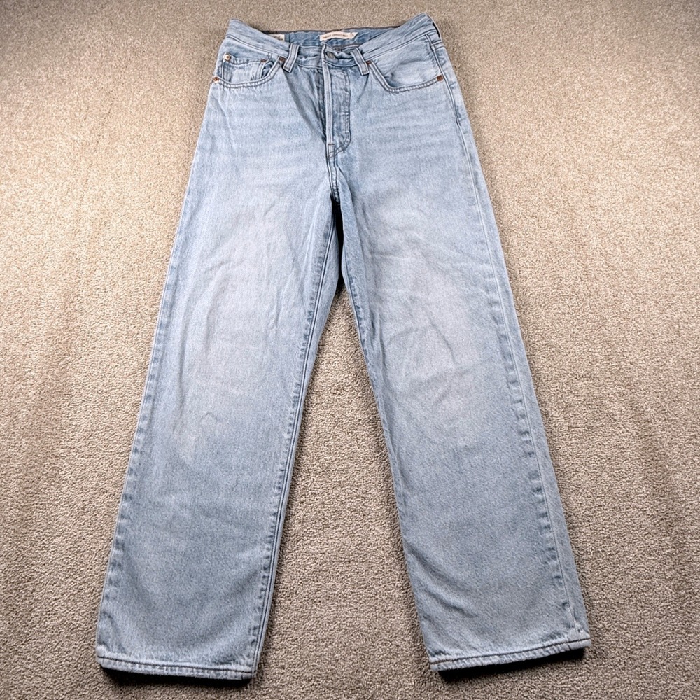 Levi's Ribcage Straight Ankle Jeans Women 27 Light Blue Excellent High Rise